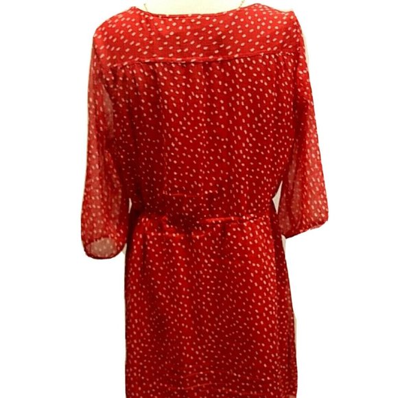 OLD NAVY Red & White Polka Dot Drawstring Dress - Picture 5 of 8